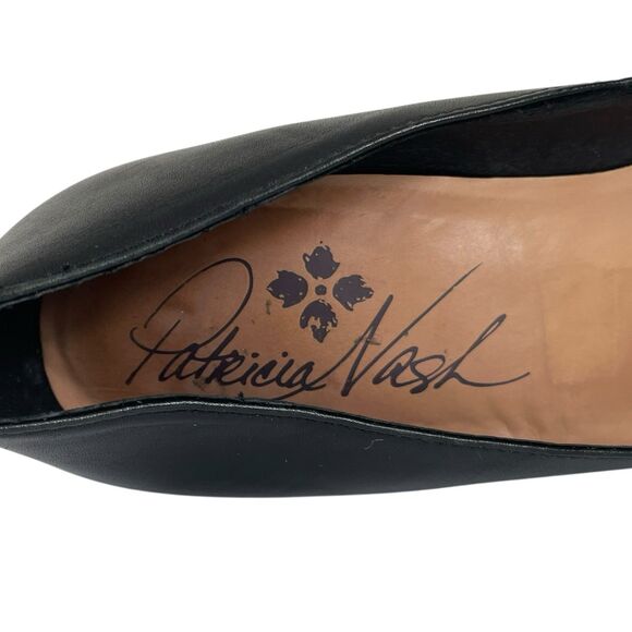 PATRICIA NASH Anita Block Heel Pumps Size 7 Leather Black Classic Work Shoes - Picture 2 of 16
